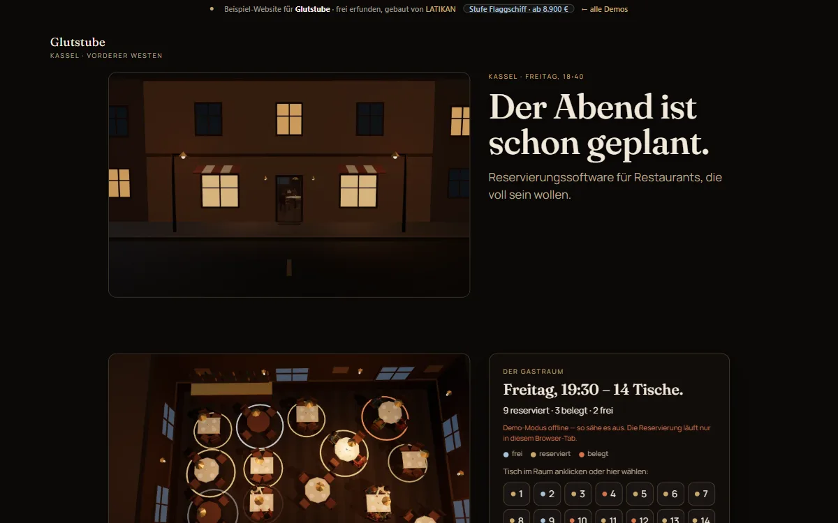 Preview of the Glutstube demo website