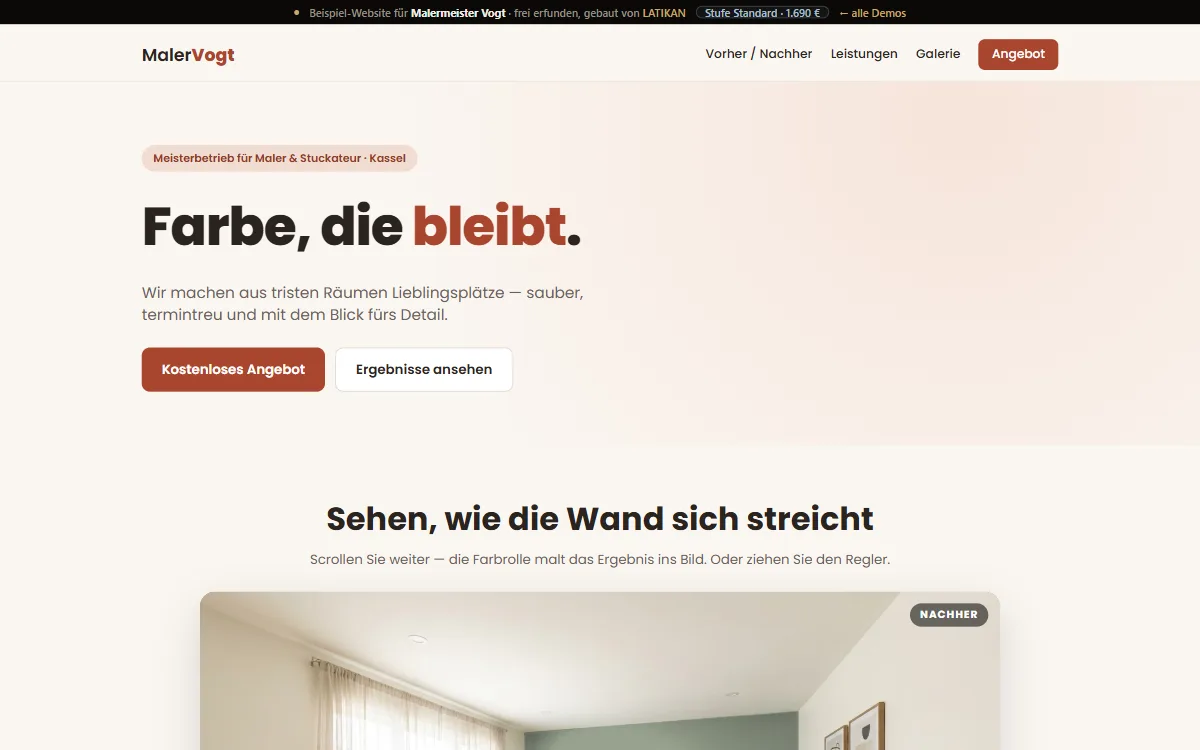 Preview of the Malermeister Vogt demo website